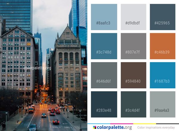 Metropolitan Area Skyscraper City Color Palette