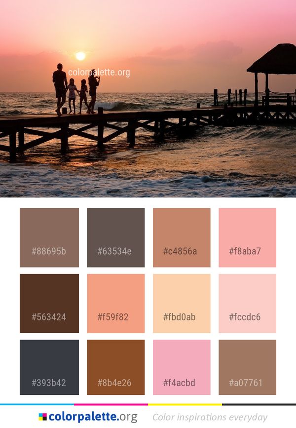 Sea Body Of Water Sunset Color Palette