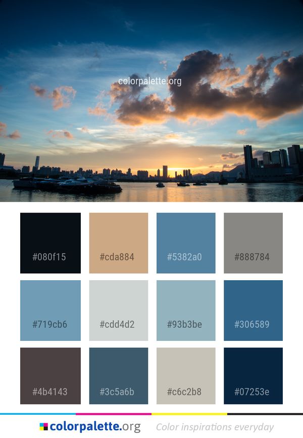 Sky Skyline Reflection Color Palette
