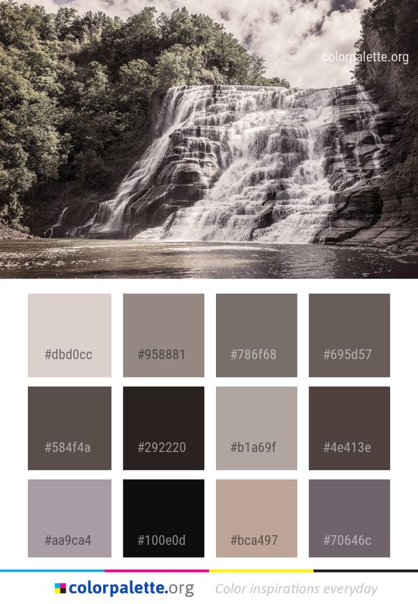 Waterfall Water Nature Color Palette