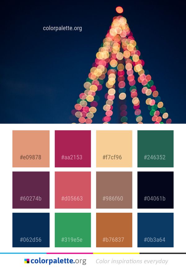 Christmas Tree Decoration Color Palette