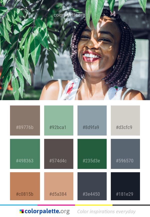 Hair Facial Expression Smile Color Palette