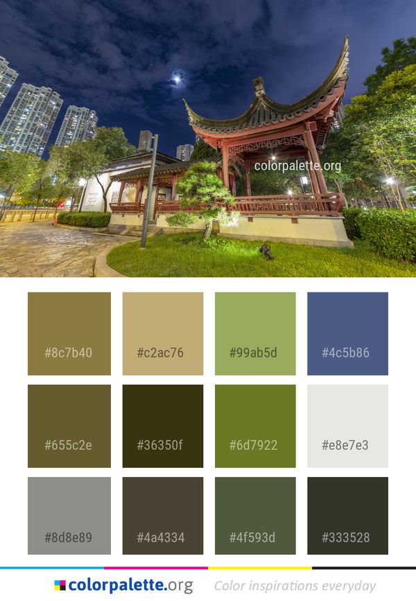 Chinese Architecture Nature Landmark Color Palette