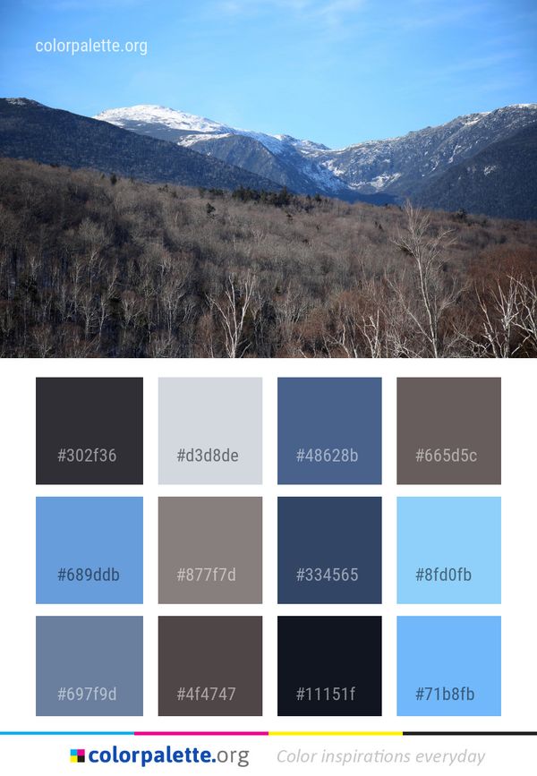 Mountainous Landforms Mountain Winter Color Palette