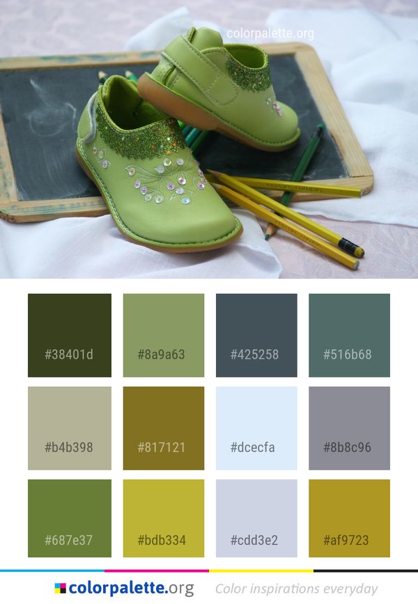 Footwear Green Yellow Color Palette