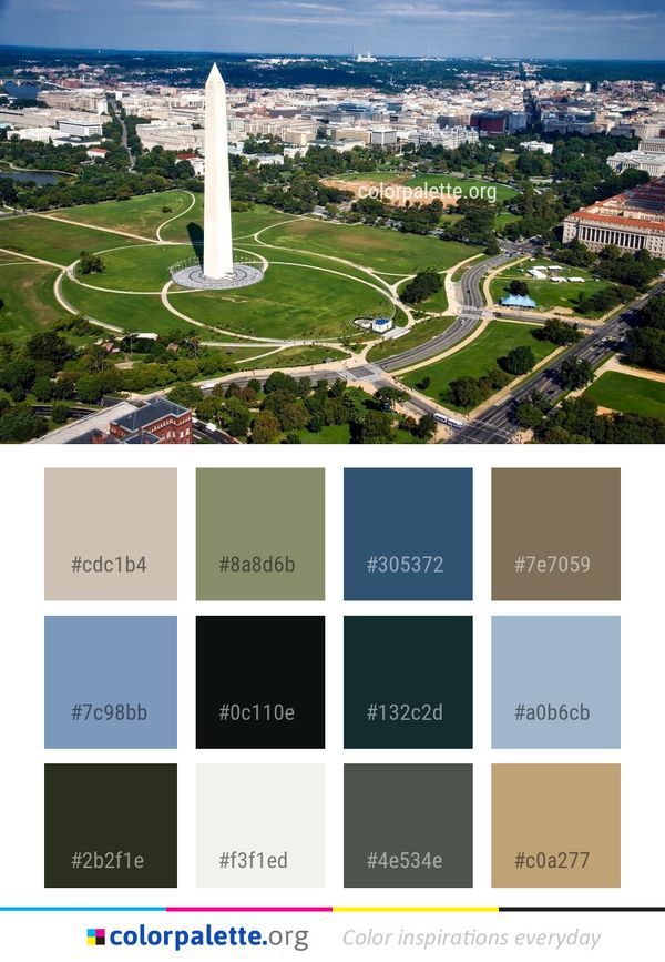 Landmark Metropolitan Area Bird's Eye View Color Palette