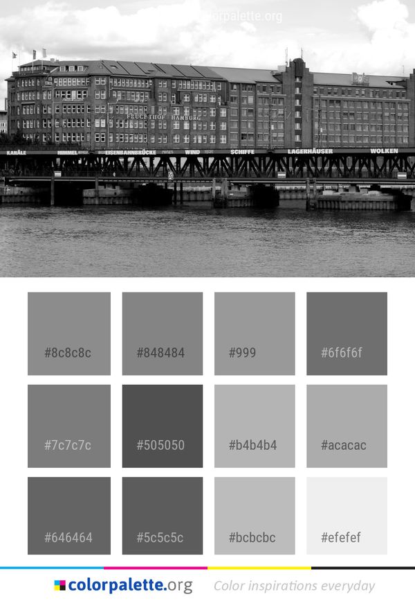 Black And White Water Bridge Color Palette