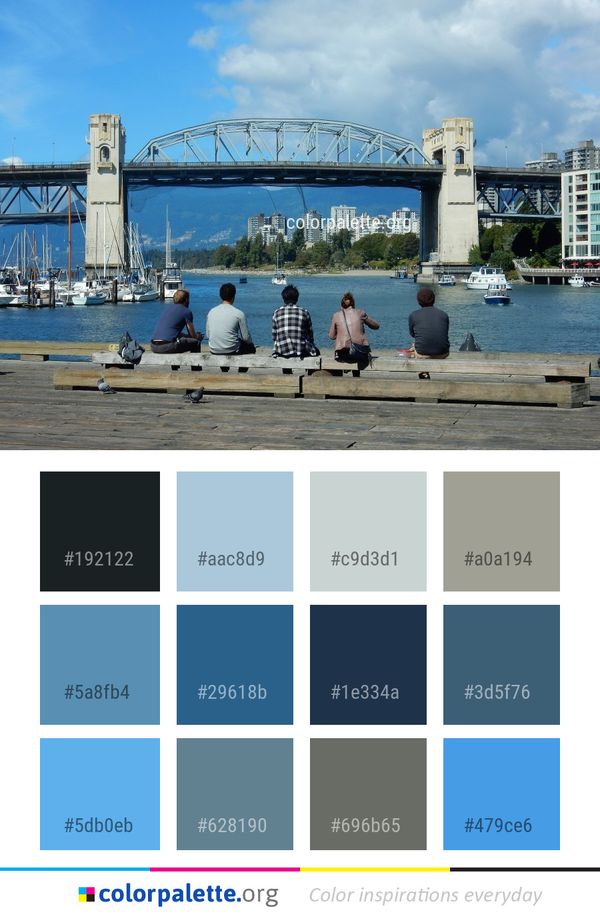 Bridge Waterway Water Transportation Color Palette