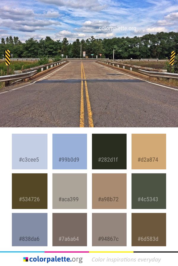 Road Lane Asphalt Color Palette