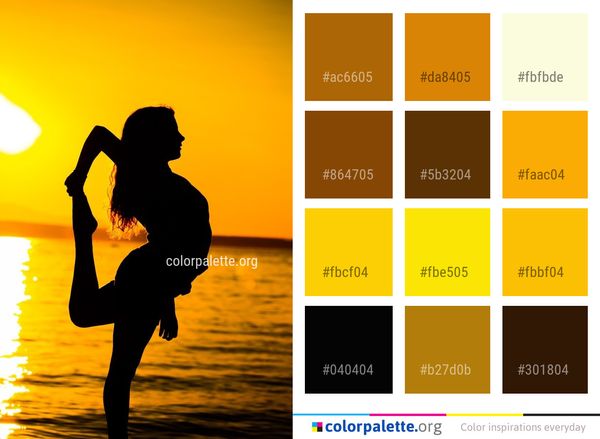 Silhouette Sky Sunset Color Palette