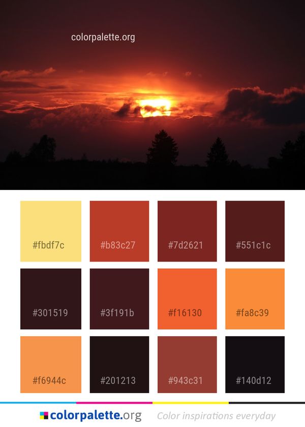 Sky Afterglow Red At Morning Color Palette