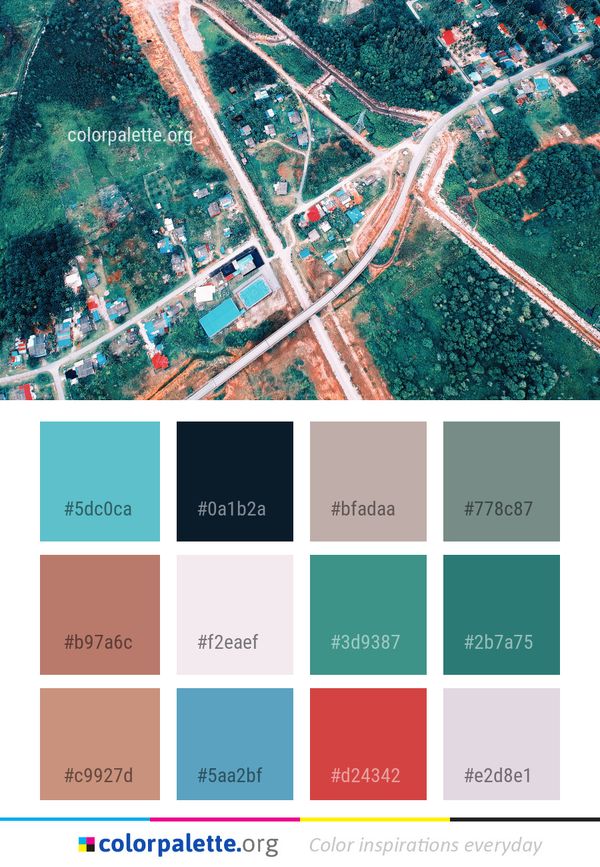 Aerial Photography Urban Area Bird's Eye View Color Palette