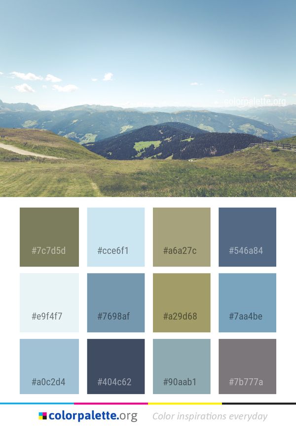 Sky Highland Mountainous Landforms Color Palette