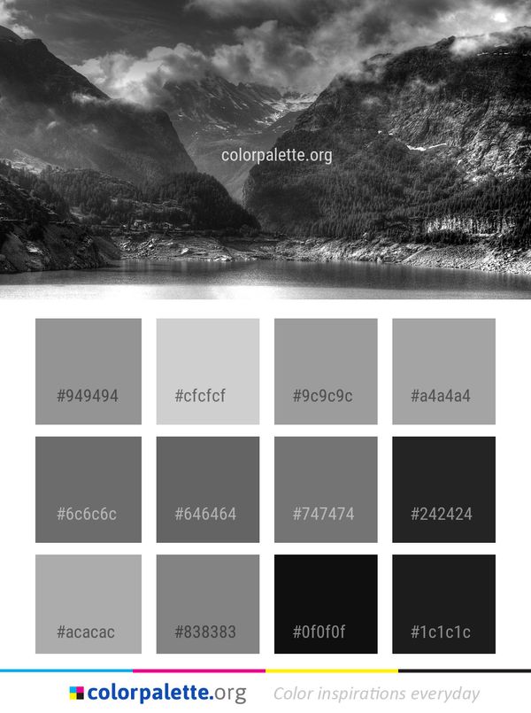 Sky Nature Black And White Color Palette