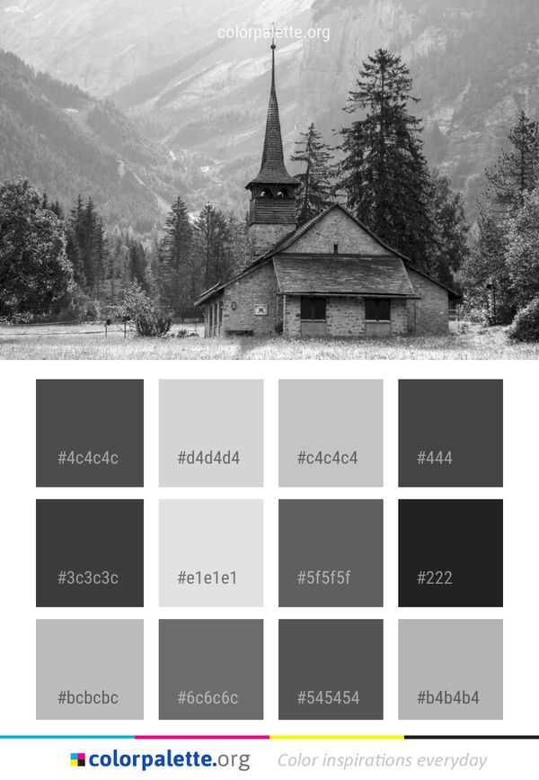 Black And White Monochrome Photography Winter Color Palette