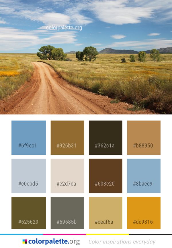 Road Grassland Sky Color Palette