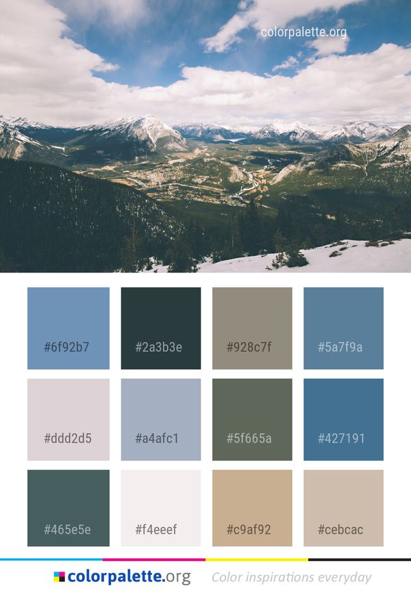 Sky Mountainous Landforms Mountain Range Color Palette