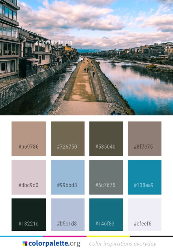 Sky Waterway Reflection Color Palette