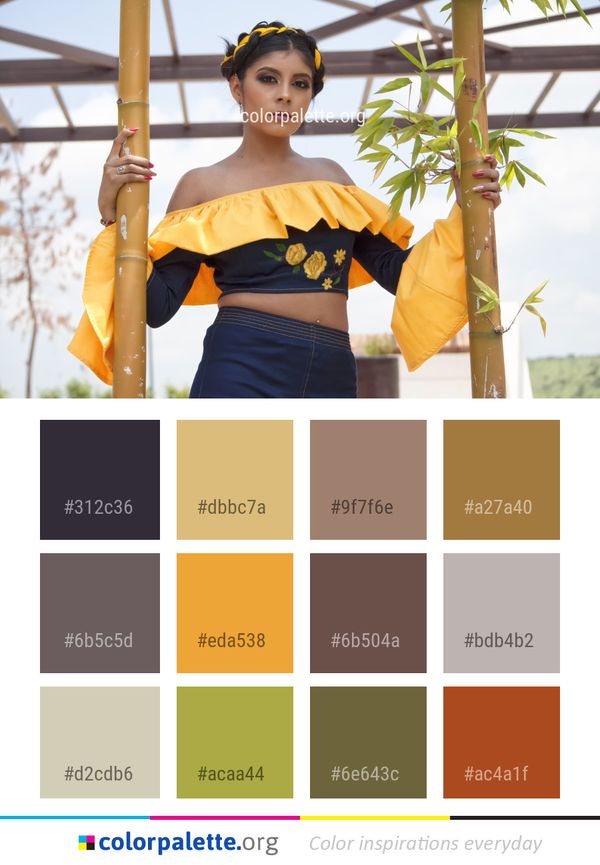 Yellow Fashion Model Color Palette