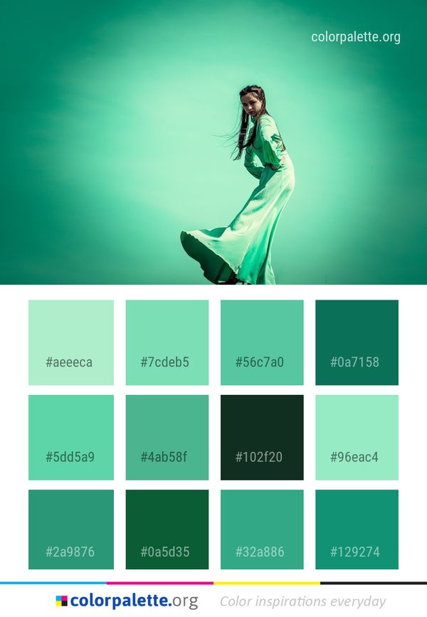 Green Beauty Girl Color Palette