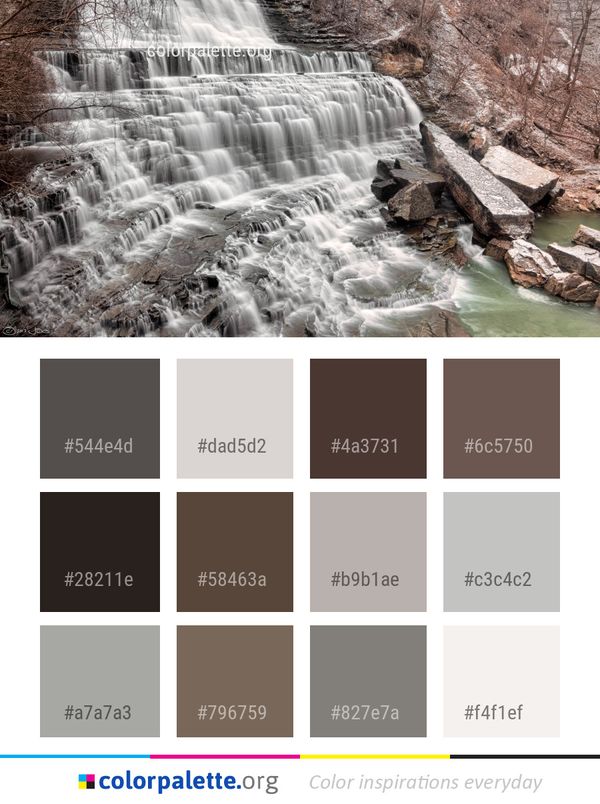 Waterfall Water Body Of Color Palette