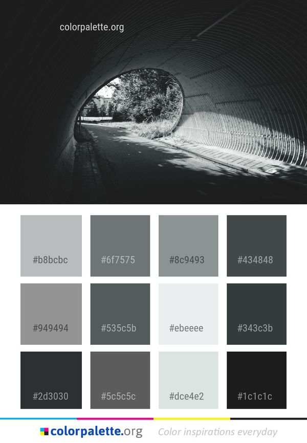 Black Tunnel And White Color Palette