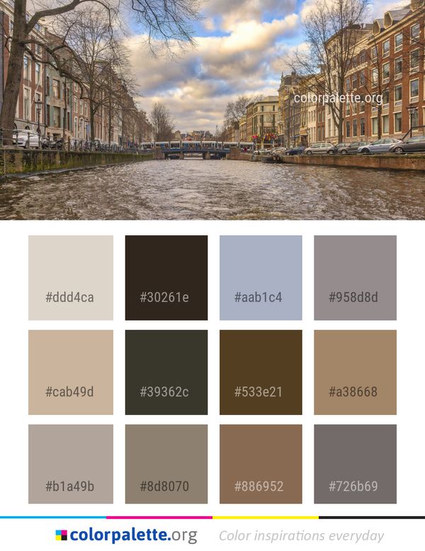 Canal Waterway Water Color Palette