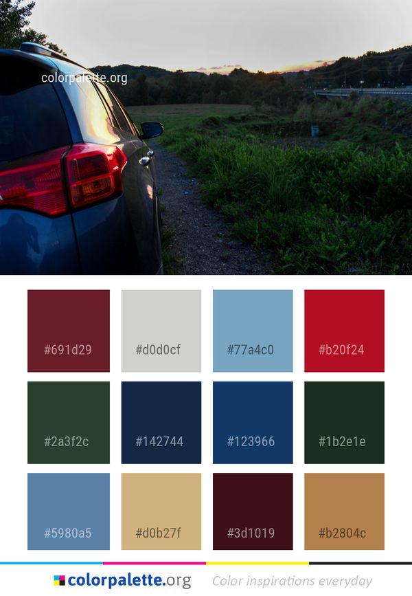 Car Road Motor Vehicle Color Palette