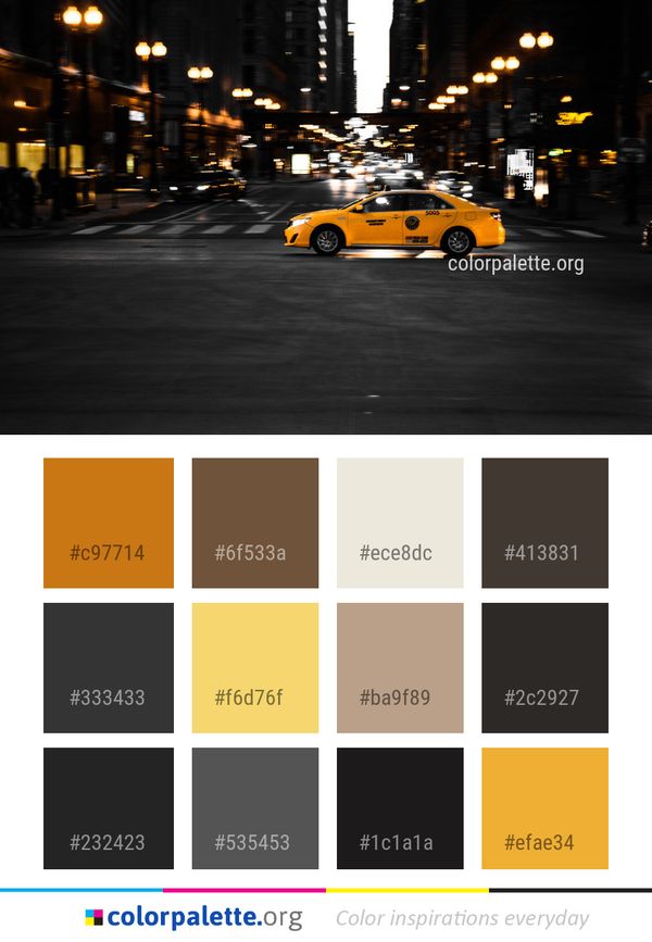 Car Yellow Night Color Palette