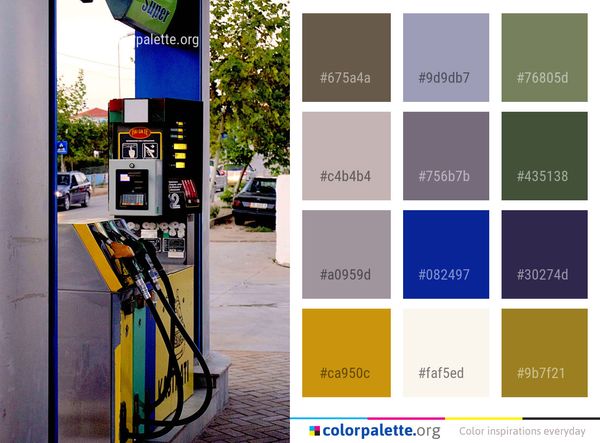 Fuel Gas Pump Gasoline Color Palette