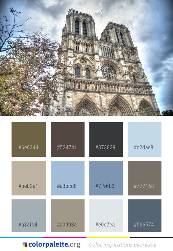 Medieval Architecture Cathedral Landmark Color Palette