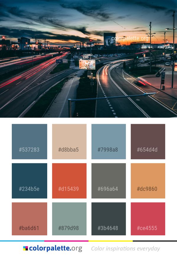 Road Car Highway Color Palette