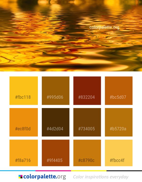 Water Reflection Yellow Color Palette