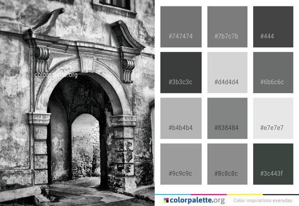 Arch Black And White Monochrome Photography Color Palette