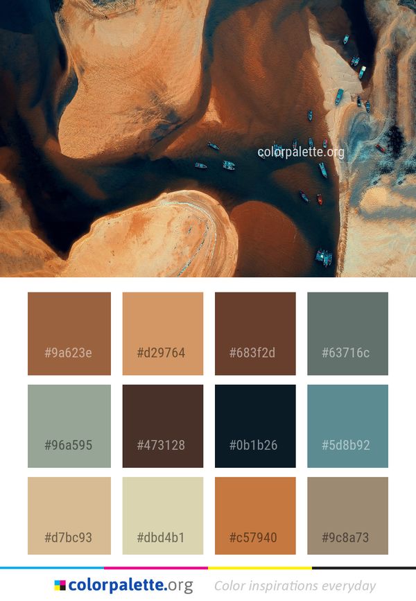 Blue Close Up Water Color Palette