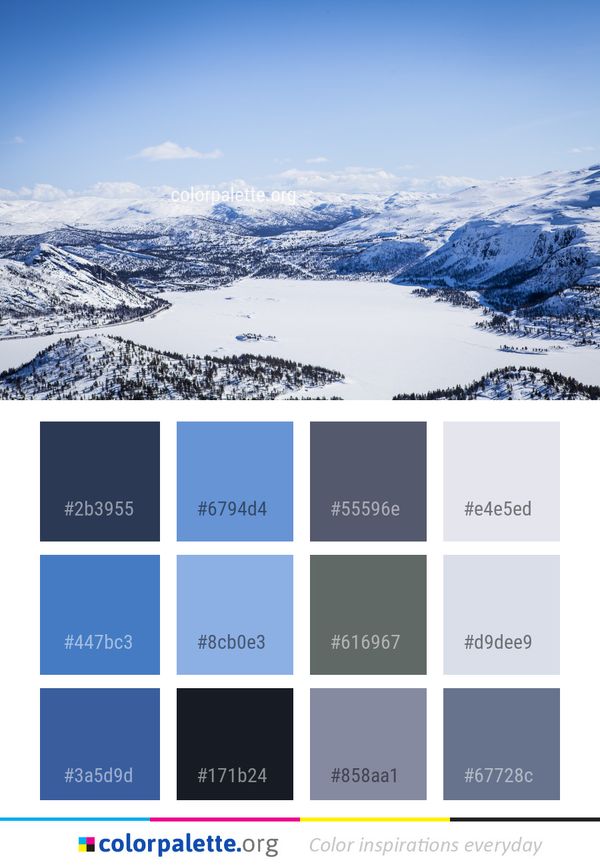 Winter Snow Mountainous Landforms Color Palette