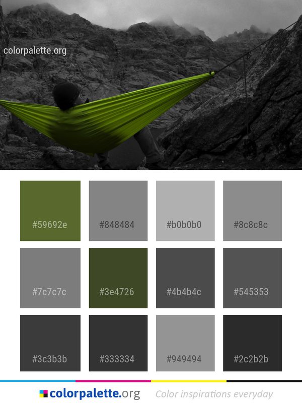 Nature Green Black And White Color Palette