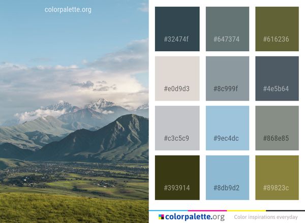 Sky Highland Mountainous Landforms Color Palette