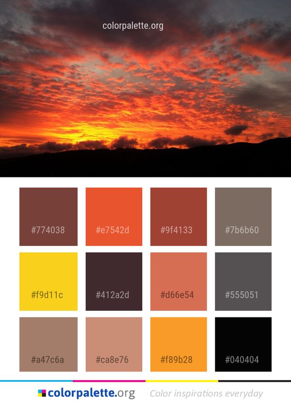 Sky Red At Morning Afterglow Color Palette