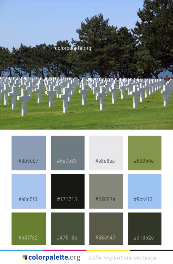 Cemetery Tree Grass Color Palette