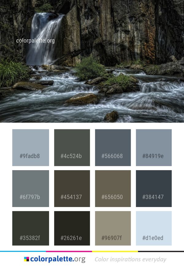 Waterfall Water Nature Color Palette