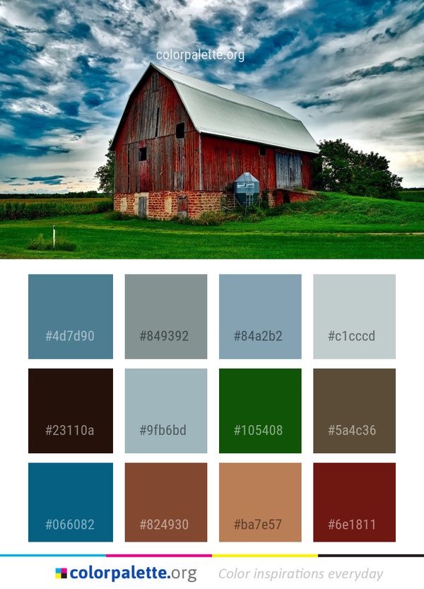 Sky Cloud Barn Color Palette