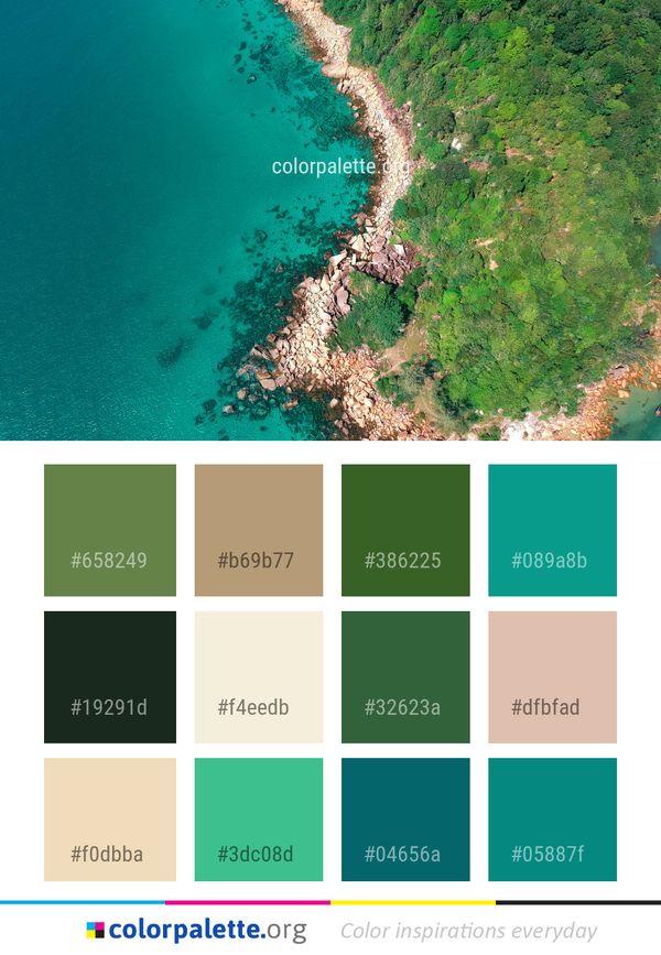 Aerial Photography Water Sea Color Palette