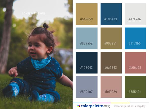 Child Blue Green Color Palette
