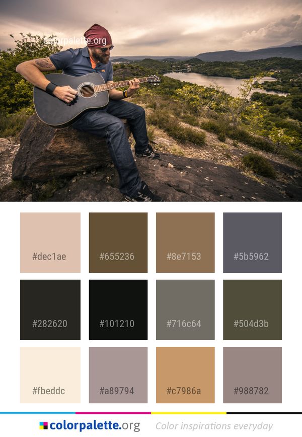 Mountainous Landforms Nature Sky Color Palette