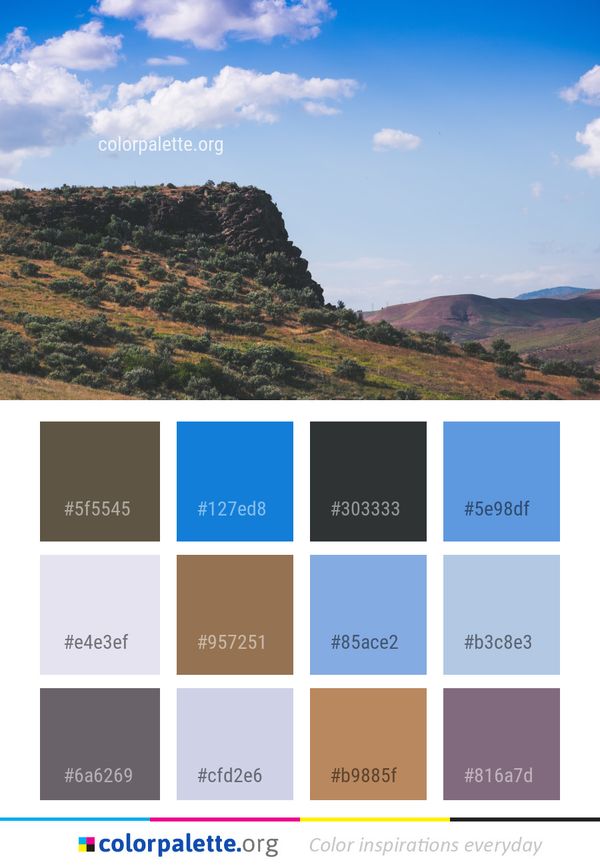 Sky Cloud Mountainous Landforms Color Palette