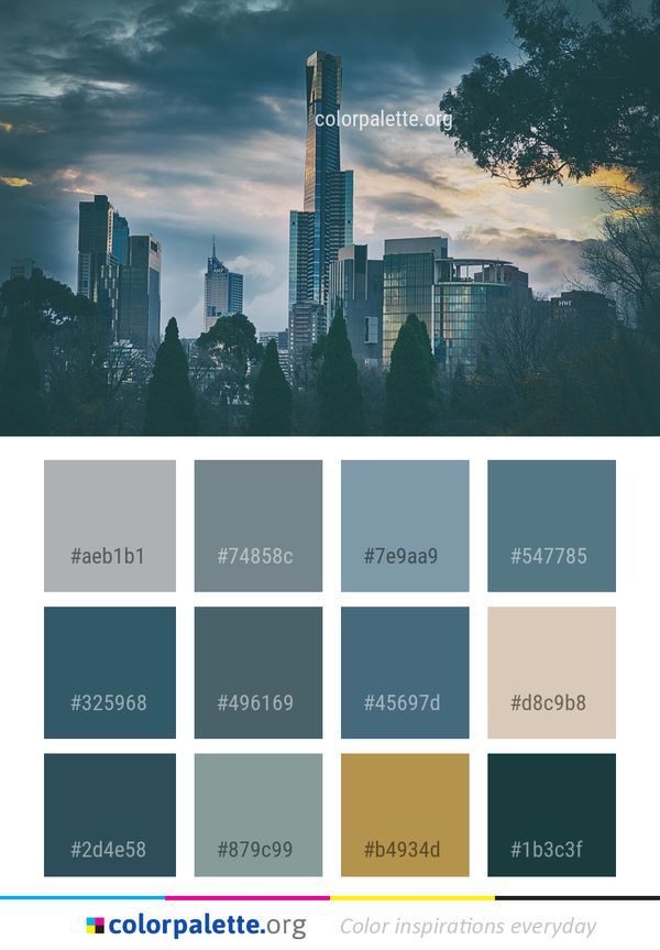 Skyscraper Cityscape Metropolitan Area Color Palette