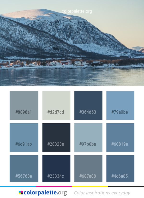 Snow Winter Mountain Color Palette