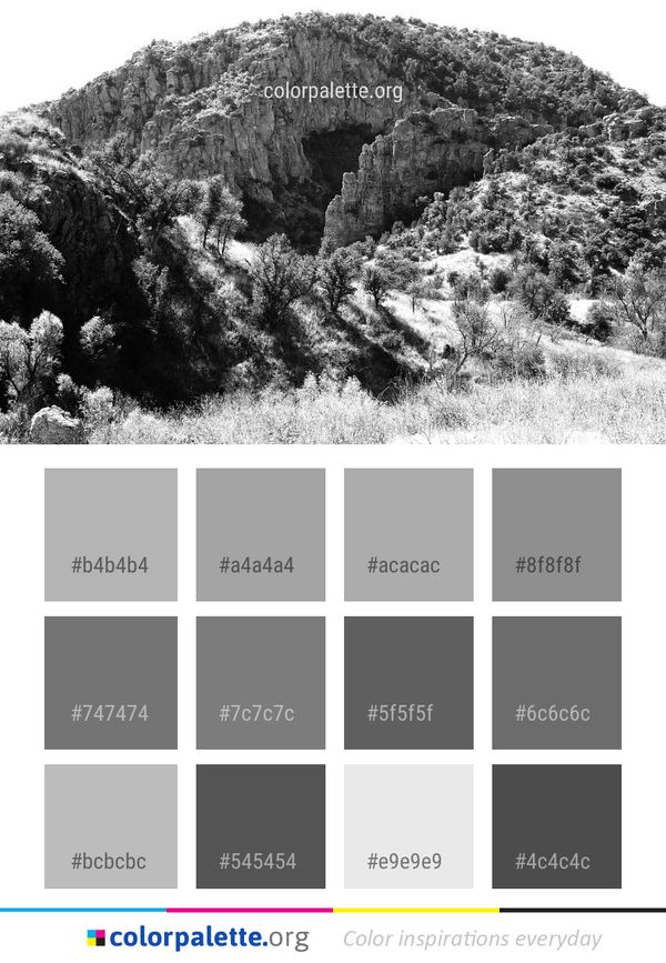 Black And White Rock Monochrome Photography Color Palette