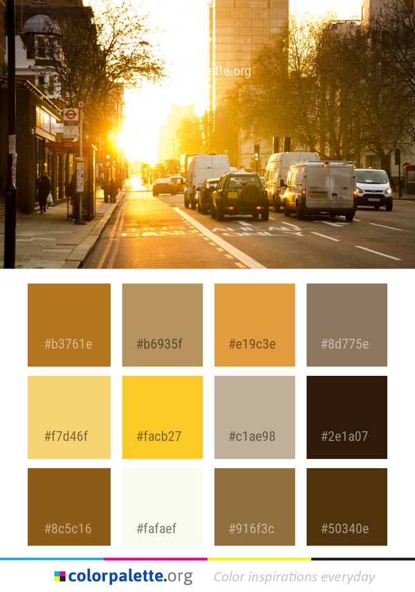 Yellow Urban Area Road Color Palette